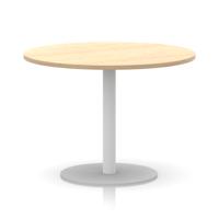 Italia 1000mm Poseur Round Table Maple Top 720mm High White Leg