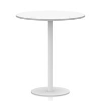 Italia 1000mm Poseur Round Table White Top 1145mm High White Leg