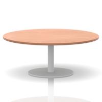 Italia 1200mm Round Coffee Table Beech Top 475mm High White Leg