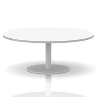 Italia 1200mm Round Coffee Table White Top 475mm High White Leg