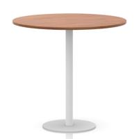 Italia 1200mm Poseur Round Table Walnut Top 1145mm High White Leg