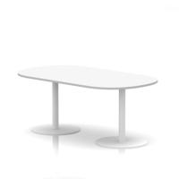 Italia 1800mm Poseur Boardroom Table White Top 720mm High White Leg