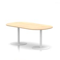Italia 1800mm Poseur Boardroom Table Maple Top 720mm High White Leg