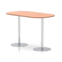 Italia 1800mm Poseur Boardroom Table Beech Top 1145mm High White Leg