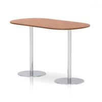 Italia 1800mm Poseur Boardroom Table Walnut Top 1145mm High White Leg