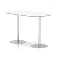 Italia 1800mm Poseur Boardroom Table White Top 1145mm High White Leg