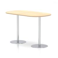 Italia 1800mm Poseur Boardroom Table Maple Top 1145mm High White Leg
