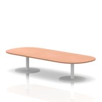 Italia 2400mm Boardroom Coffee Table Beech Top 475mm High White Leg