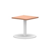 Italia 600mm Square Coffee Table Beech Top 475mm High White Leg