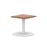 Italia 600mm Square Coffee Table Walnut Top 475mm High White Leg