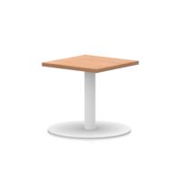 Italia 600mm Square Coffee Table Oak Top 475mm High White Leg