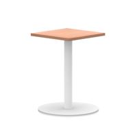 Italia 600mm Poseur Square Table Beech Top 720mm High White Leg