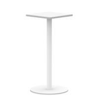 Italia 600mm Poseur Square Table White Top 1145mm High White Leg