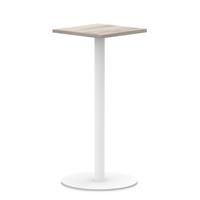 Italia 600mm Poseur Square Table Grey Oak Top 1145mm High White Leg