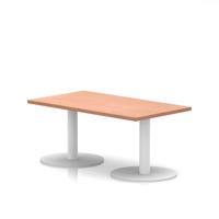 Italia 1200 x 600mm Rectangular Coffee Table Beech Top 475mm High White Leg