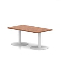 Italia 1200 x 600mm Rectangular Coffee Table Walnut Top 475mm High White Leg