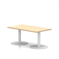 Italia 1200 x 600mm Rectangular Coffee Table Maple Top 475mm High White Leg