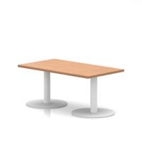 Italia 1200 x 600mm Rectangular Coffee Table Oak Top 475mm High White Leg