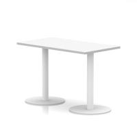 Italia 1200 x 600mm Poseur Rectangular Table White Top 720mm High White Leg