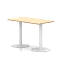 Italia 1200 x 600mm Poseur Rectangular Table Maple Top 720mm High White Leg