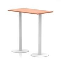 Italia 1200 x 600mm Poseur Rectangular Table Beech Top 1145mm High White Leg
