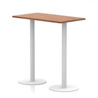 Italia 1200 x 600mm Poseur Rectangular Table Walnut Top 1145mm High White Leg
