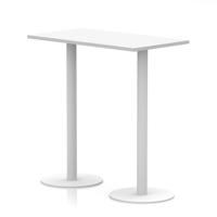 Italia 1200 x 600mm Poseur Rectangular Table White Top 1145mm High White Leg