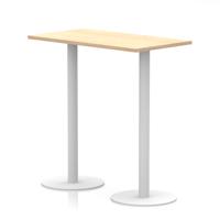 Italia 1200 x 600mm Poseur Rectangular Table Maple Top 1145mm High White Leg