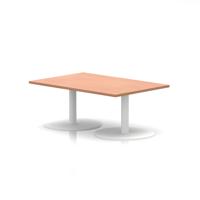 Italia 1200 x 800mm Rectangular Coffee Table Beech Top 475mm High White Leg