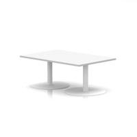 Italia 1200 x 800mm Rectangular Coffee Table White Top 475mm High White Leg