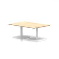 Italia 1200 x 800mm Rectangular Coffee Table Maple Top 475mm High White Leg