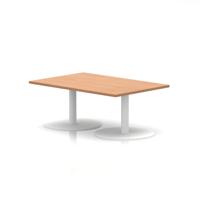 Italia 1200 x 800mm Rectangular Coffee Table Oak Top 475mm High White Leg