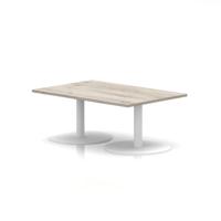 Italia 1200 x 800mm Rectangular Coffee Table Grey Oak Top 475mm High White Leg