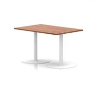 Italia 1200 x 800mm Poseur Rectangular Table Walnut Top 720mm High White Leg