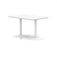 Italia 1200 x 800mm Poseur Rectangular Table White Top 720mm High White Leg