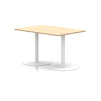 Italia 1200 x 800mm Poseur Rectangular Table Maple Top 720mm High White Leg