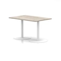 Italia 1200 x 800mm Poseur Rectangular Table Grey Oak Top 720mm High White Leg