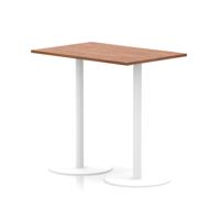 Italia 1200 x 800mm Poseur Rectangular Table Walnut Top 1145mm High White Leg