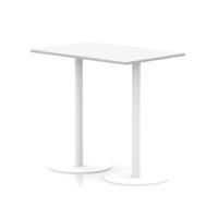 Italia 1200 x 800mm Poseur Rectangular Table White Top 1145mm High White Leg