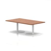 Italia 1400 x 800mm Rectangular Coffee Table Walnut Top 475mm High White Leg