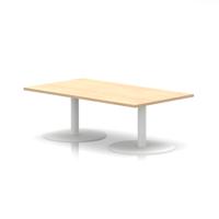 Italia 1400 x 800mm Rectangular Coffee Table Maple Top 475mm High White Leg