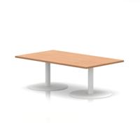 Italia 1400 x 800mm Rectangular Coffee Table Oak Top 475mm High White Leg