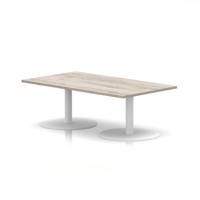 Italia 1400 x 800mm Rectangular Coffee Table Grey Oak Top 475mm High White Leg