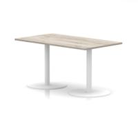 Italia 1400 x 800mm Poseur Rectangular Table Grey Oak Top 720mm High White Leg