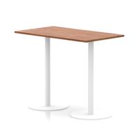 Italia 1400 x 800mm Poseur Rectangular Table Walnut Top 1145mm High White Leg