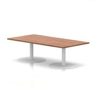 Italia 1600 x 800mm Rectangular Coffee Table Walnut Top 475mm High White Leg