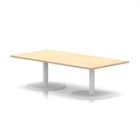 Italia 1600 x 800mm Rectangular Coffee Table Maple Top 475mm High White Leg