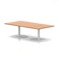 Italia 1600 x 800mm Rectangular Coffee Table Oak Top 475mm High White Leg