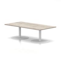 Italia 1600 x 800mm Rectangular Coffee Table Grey Oak Top 475mm High White Leg