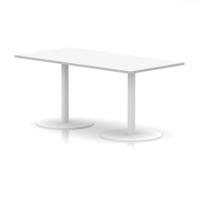 Italia 1600 x 800mm Poseur Rectangular Table White Top 720mm High White Leg